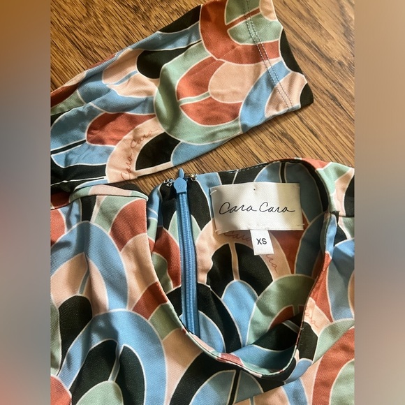 Cara cara dress xs mod vtg 70s 60s retro hippie fringe maxi tassle geometric fun - Picture 6 of 10